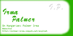 irma palmer business card